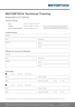 Technical Training Registration Form