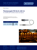 Sales & Service Bulletin Thermocouple for CATERPILLAR G3500C/E Series Gas Engines