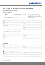 Anmeldung zum Training