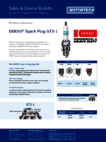 Sales & Service Bulletin GT3-1 Spark Plug