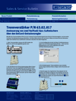 Sales & Service Bulletin Trennverstärker für VariFuel2/EmCon5