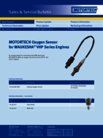 Sales & Service Bulletin Oxygen Sensor for WAUKESHA-VHP Series Gas Engines