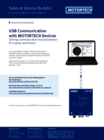 Sales & Service Bulletin USB Communication with MOTORTECH Devices